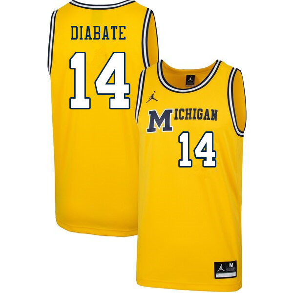 Men #14 Moussa Diabate Michigan Wolverines College Basketball Jerseys Sale-Throwback